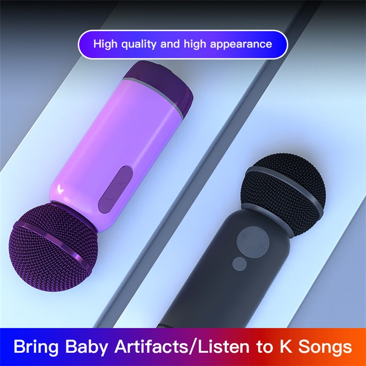 K1 Indoor Outdoor Universal Microphone Support Mobile Phone Connection Karaoke Device Handheld Bluetooth Microphone - Black