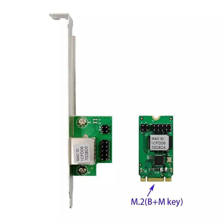 M.2 RTL8111F Adaptive Gigabit Single Port Ethernet Card GbE RJ45 Gigabit Industrial Network Card