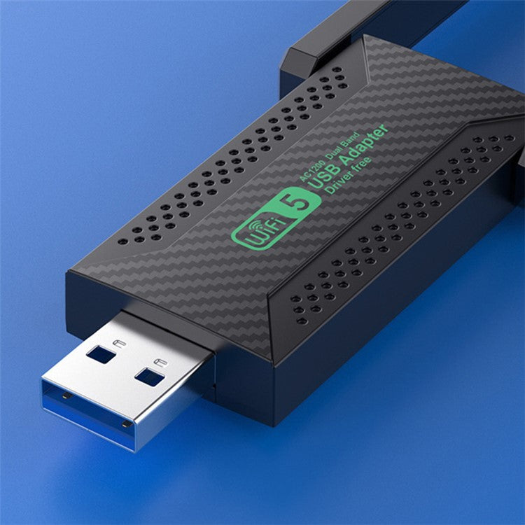 ZT02 Dual Band Driver-Free USB3.0 5G Wireless Network Adapter for Desktop PC, Laptop, 1200Mbps WiFi Wireless Adapter