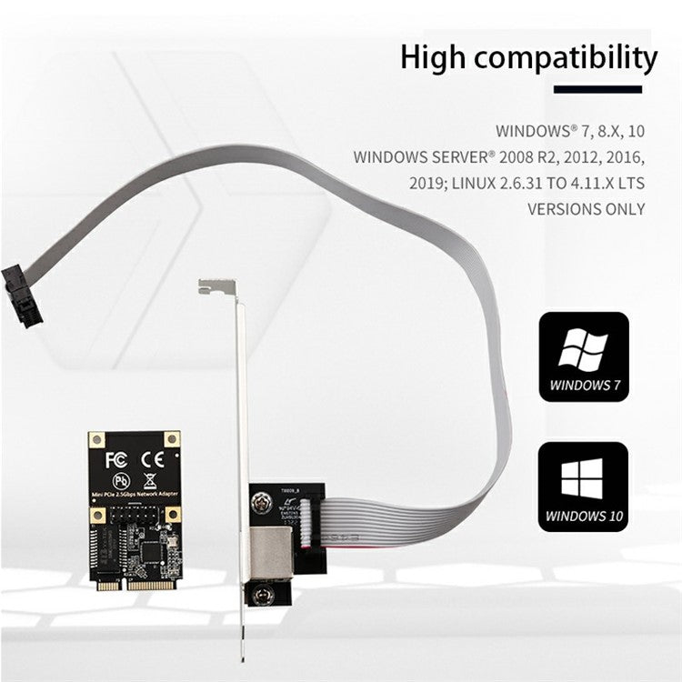 TXA193 2.5G MINI PCI-E Network Card Computer RJ45 Ethernet Adapter for Windows Linux