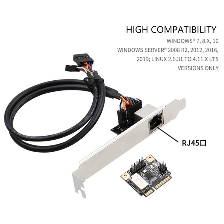 TXA079 Mini PCI-E Network Card Wired 1000Mbps Gigabit Ethernet Adapter for Desktop Computer