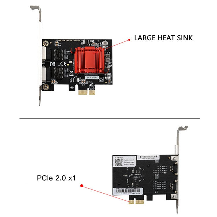 TXA094 For Desktop PC Dual RJ45 Port Intel 82575&6 Chip Gigabit Pcie Server Network Card