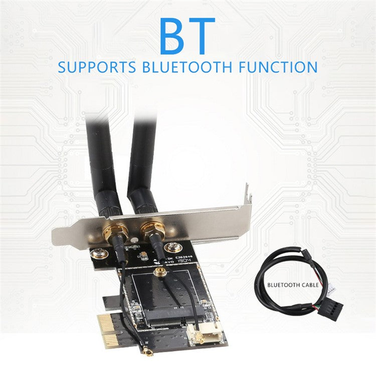 TXB001 PCIe-1X to NGFF-E Key PCIE Wireless Network Card Adapter Support Bluetooth