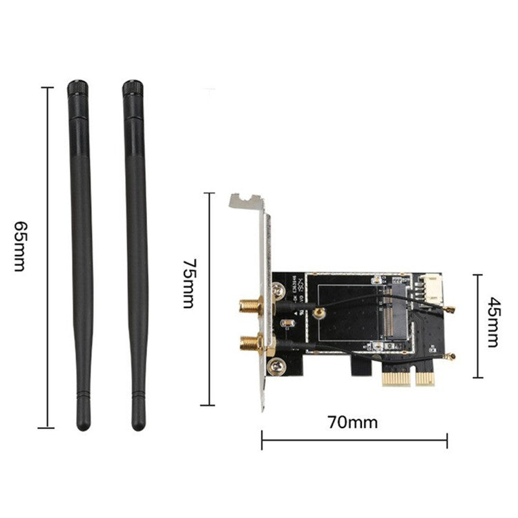 TXB001 PCIe-1X to NGFF-E Key PCIE Wireless Network Card Adapter Support Bluetooth