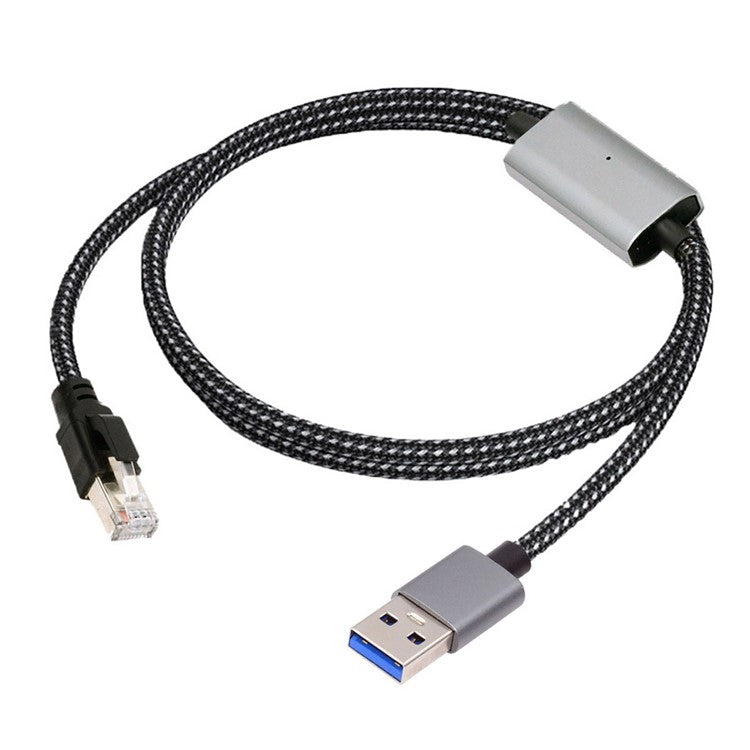 UT-024-AM 1.2m USB to Ethernet Cable USB-A 3.0 to RJ45 Male Cord 1000Mbps Gigabit LAN Network Compatible with USB2.0, AX88179 Chip