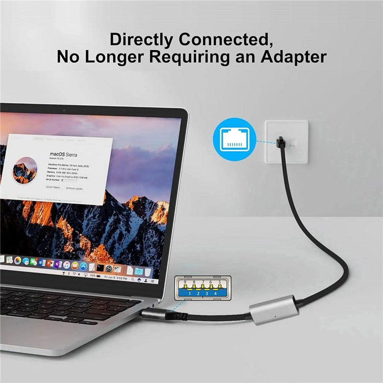 UT-024-AM 1.2m USB to Ethernet Cable USB-A 3.0 to RJ45 Male Cord 1000Mbps Gigabit LAN Network Compatible with USB2.0, AX88179 Chip