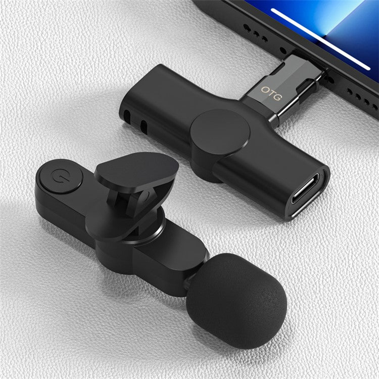 USB C to OTG Lightning Adapter for iPhone Support Data Transmission Connect Charger Connector Cable Converter Wireless Microphone Adapter - Black