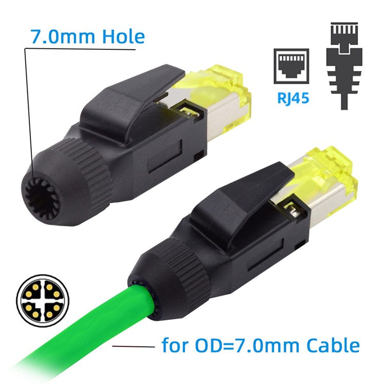 UT-005 2Pcs STP UTP Shielded RJ45 Plug Cat6 RJ45 8P8C Assembly Plug for Industrial Network Ethernet Patch Cord