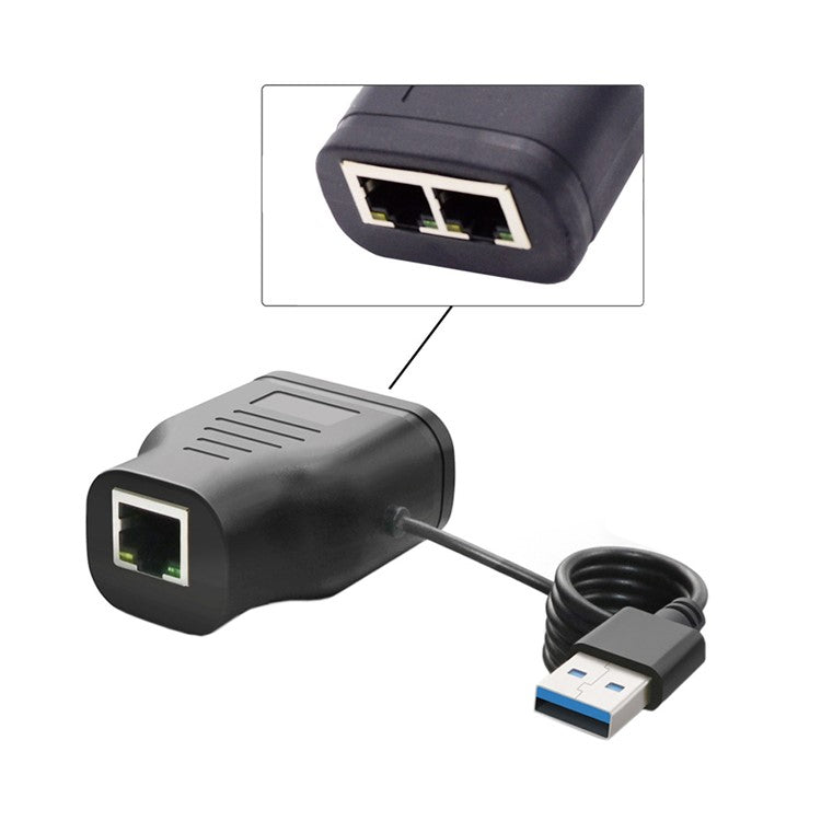 UT-015 100Mbps STP UTP RJ45 8P8C Plug to Dual RJ45 Hub Splitter Network Ethernet Switcher Adapter with USB Power Cable