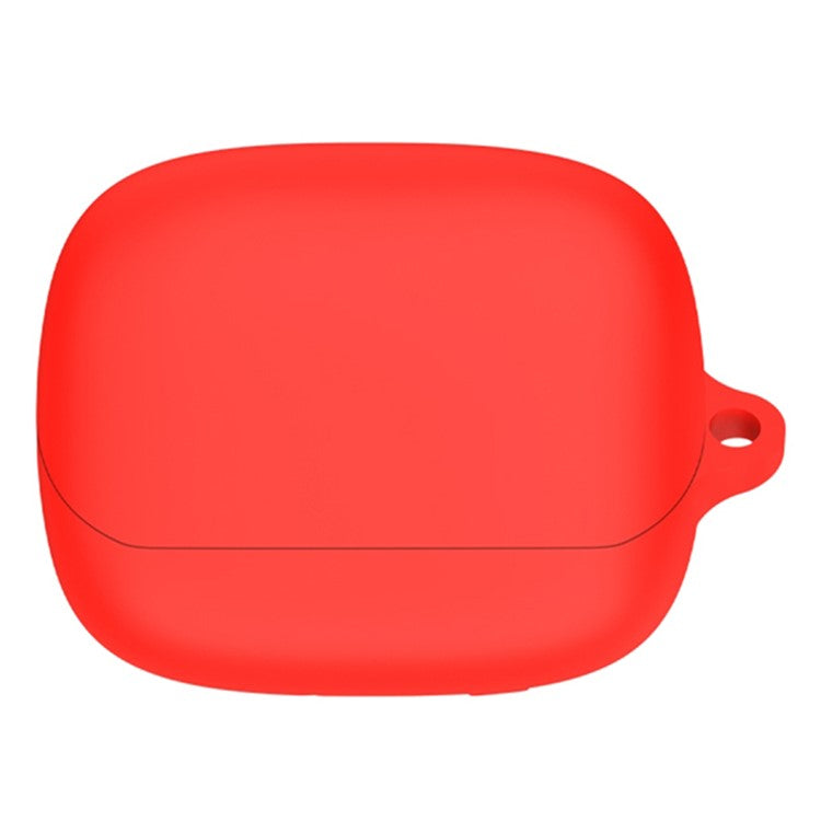 For Baseus M2s TWS Bluetooth Earphone Silicone Case Charging Bin Sleeve Cover with Buckle - Red