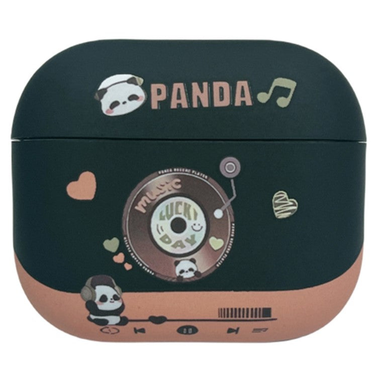 For Apple AirPods Pro Earphone Protector TPU Earphone Case Lovely Panda Earphone Shell - Black