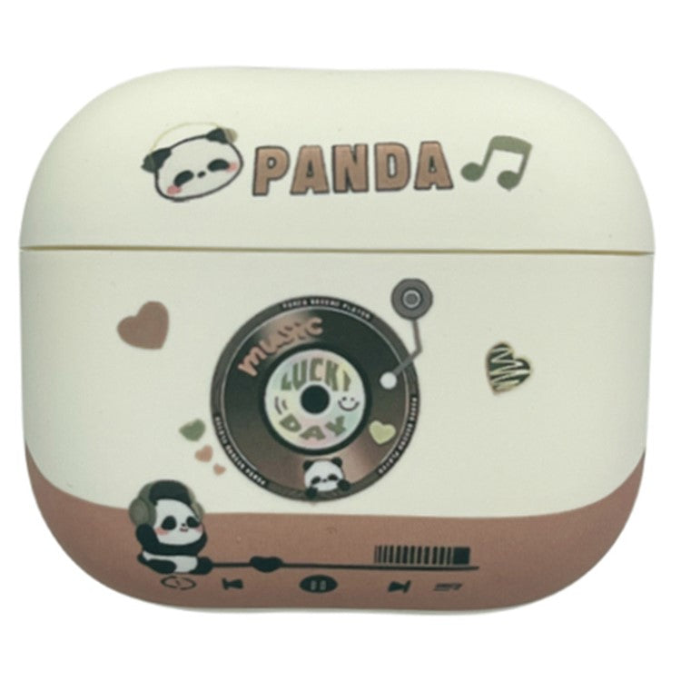 For Apple AirPods Pro Earphone Protector TPU Earphone Case Lovely Panda Earphone Shell - White