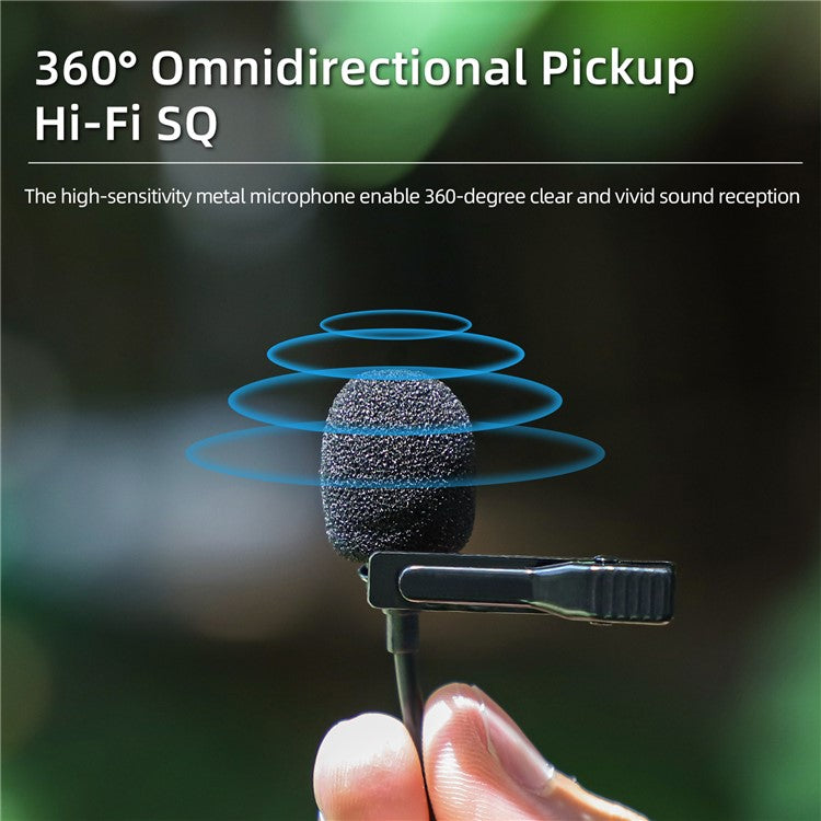 SUNNYLIFE MC490 For Insta360 X4 Lavalier Microphone Interview Video Recording Microphones