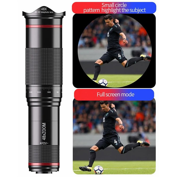 W48 Clip-On 8X Telephoto Lens Phone Camera Lens Kit Monocular