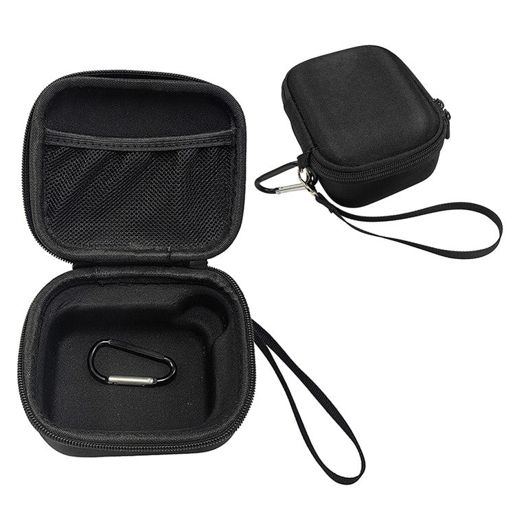 For JBL Go 4 Bluetooth Speaker Storage Bag Hard EVA Case with Hand Strap and Carabiner - Black