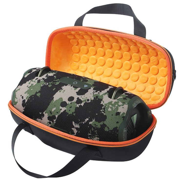 For JBL Xtreme 4 Bluetooth Speaker Storage Bag Oxford Cloth+ EVA Protective Case - Black  /  Orange