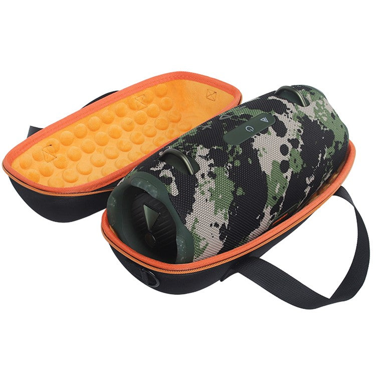 For JBL Xtreme 4 Bluetooth Speaker Storage Bag Oxford Cloth+ EVA Protective Case - Black  /  Orange