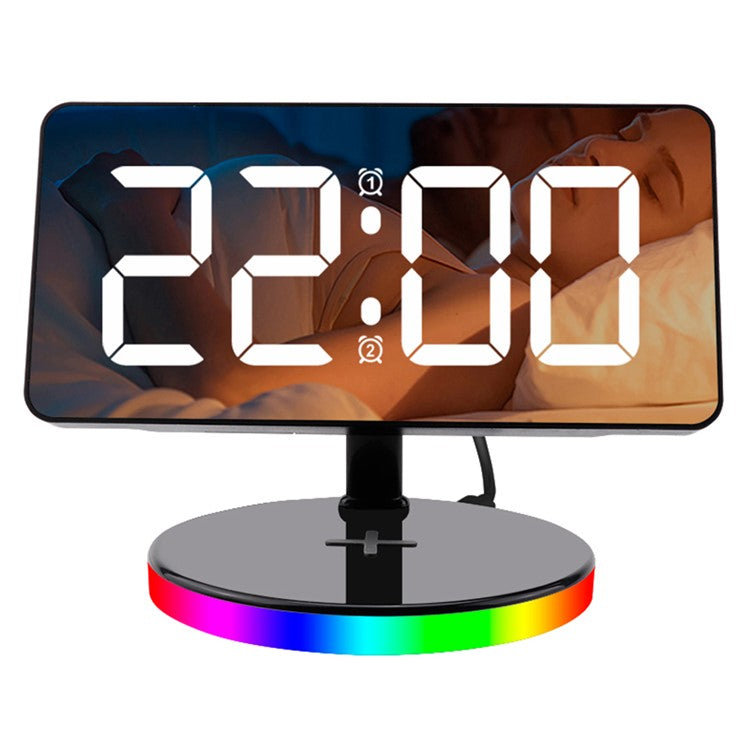 TS-3001-B White LED Digital Alarm Clock 15W Phone Wireless Charger Night Light