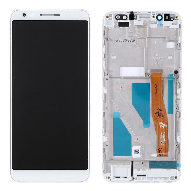 OEM LCD Screen and Digitizer Assembly + Frame Replace Part (without Logo) for Alcatel 3X 5058 - White