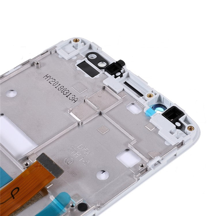 OEM LCD Screen and Digitizer Assembly + Frame Replace Part (without Logo) for Alcatel 3X 5058 - White