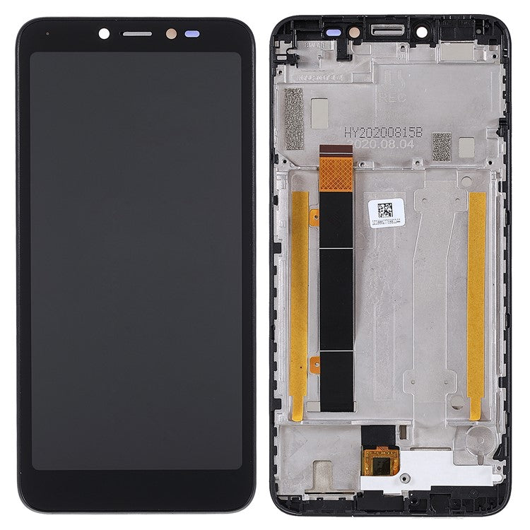 For Alcatel 1V (2019) 5001 Grade B LCD Screen and Digitizer Assembly + Frame Part (without Logo) - Black