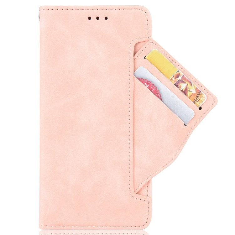 PU Leather Multiple Card Slots Double Magnetic Clasp Case for vivo X80 Pro 5G, Wallet Stand Style Phone Cover - Pink