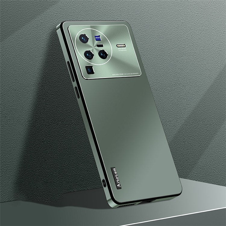 For vivo X80 Pro 5G Anti-fingerprint Matte Anti-scratch Aluminum Alloy Lens Cover Precise Cutout TPU+PC Phone Case - Midnight Green