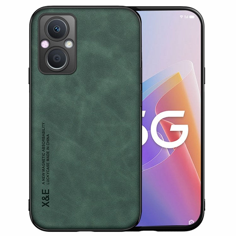 X&E For Oppo A96 5G / Reno7 Z 5G / Reno7 Lite 5G / F21 Pro 5G / OnePlus Nord N20 5G Skin-touch PU Leather Coated TPU Phone Case with Built-in Metal Sheet - Green