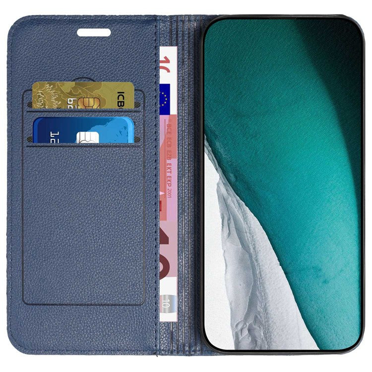 For vivo Y51s / Y51a / Y51 (2020, December) Anti-fall Rhombus Pattern Phone Flip Leather Wallet Case Litchi Texture Wear-resistant Cover with Stand - Blue