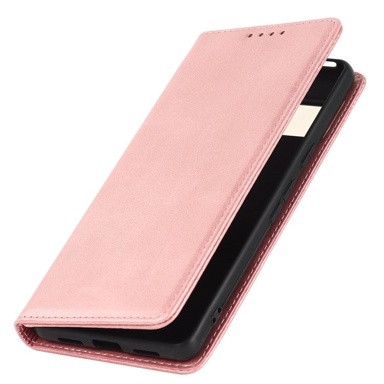 Textured PU Leather Case for Google Pixel 7 5G, Stand Wallet Design Auto Closing Magnetic Phone Cover - Rose Gold