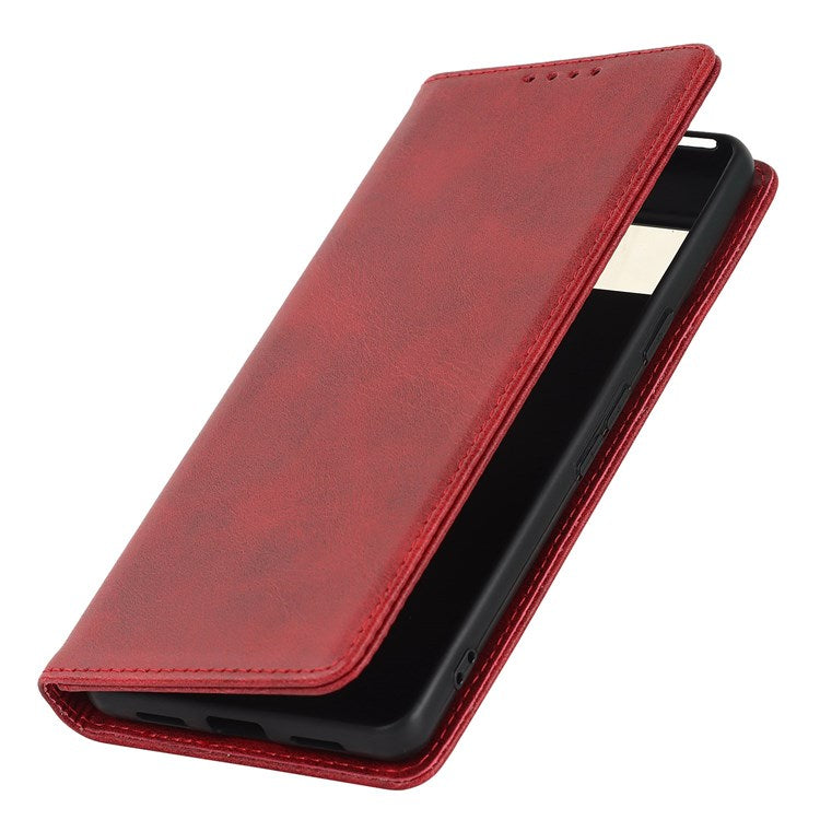 Textured PU Leather Case for Google Pixel 7 5G, Stand Wallet Design Auto Closing Magnetic Phone Cover - Red