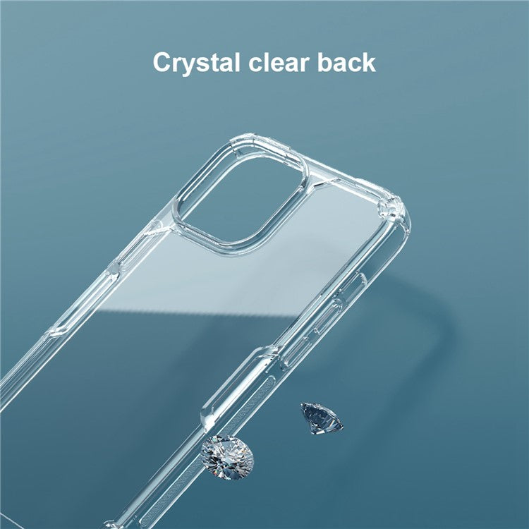 NILLKIN-Nature-Pro-Series-Clear-Case-for-iPhone-14-/-iPhone-13,-Anti-drop-Phone-Cover-Hard-Crystal-PC-Back-Soft-TPU-Border-Well-Protection-Cell-Phone-Shell---Blue