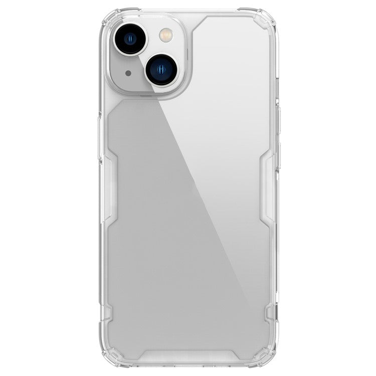 NILLKIN-Nature-Pro-Series-Clear-Case-for-iPhone-14-/-iPhone-13,-Anti-drop-Phone-Cover-Hard-Crystal-PC-Back-Soft-TPU-Border-Well-Protection-Cell-Phone-Shell---Transparent