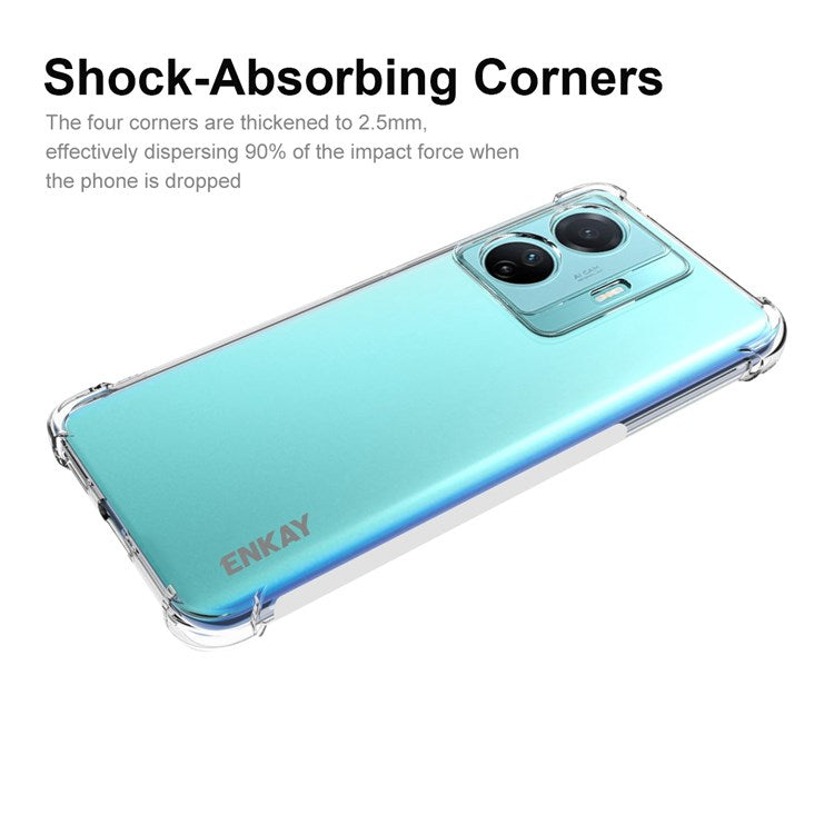 ENKAY HAT PRINCE For vivo S15e 5G Thickened Corners Phone Case Anti-slip Strip Edge Drop-proof Clear TPU Back Cover