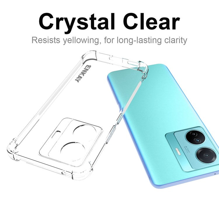 ENKAY HAT PRINCE For vivo S15e 5G Thickened Corners Phone Case Anti-slip Strip Edge Drop-proof Clear TPU Back Cover