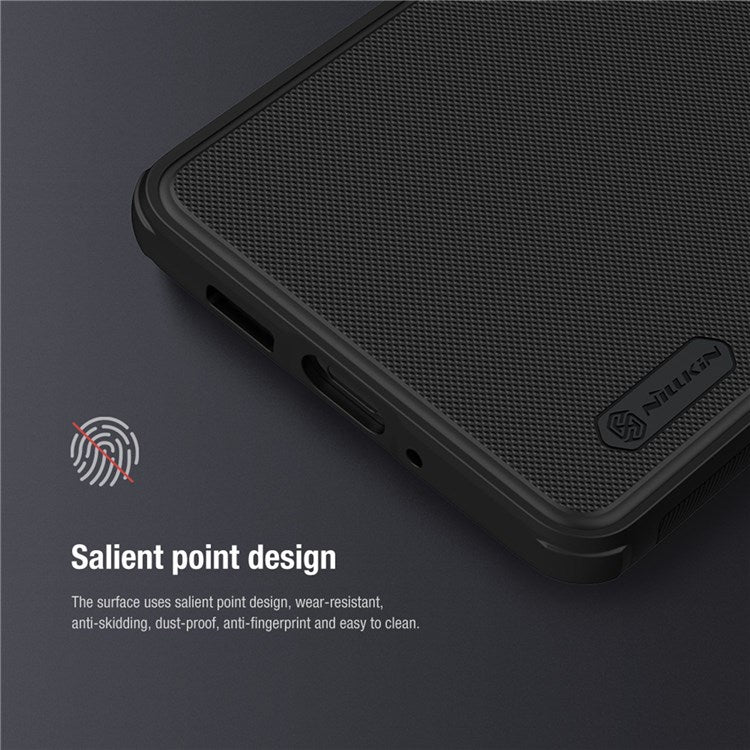 NILLKIN-Super-Frosted-Shield-Pro-Shockproof-Phone-Case-for-iPhone-14-/-iPhone-13,-PC-+-TPU-Matte-Surface-Anti-drop-Back-Cover---Black