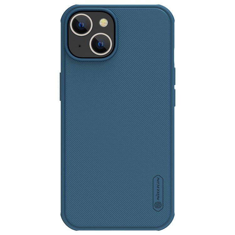 NILLKIN-Super-Frosted-Shield-Pro-Shockproof-Phone-Case-for-iPhone-14-/-iPhone-13,-PC-+-TPU-Matte-Surface-Anti-drop-Back-Cover---Blue