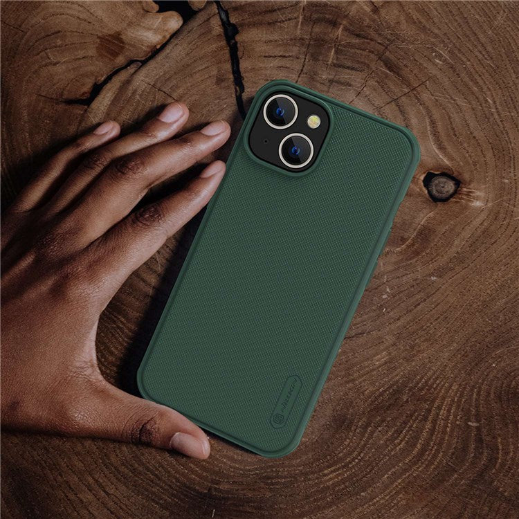 NILLKIN-Super-Frosted-Shield-Pro-Shockproof-Phone-Case-for-iPhone-14-/-iPhone-13,-PC-+-TPU-Matte-Surface-Anti-drop-Back-Cover---Green