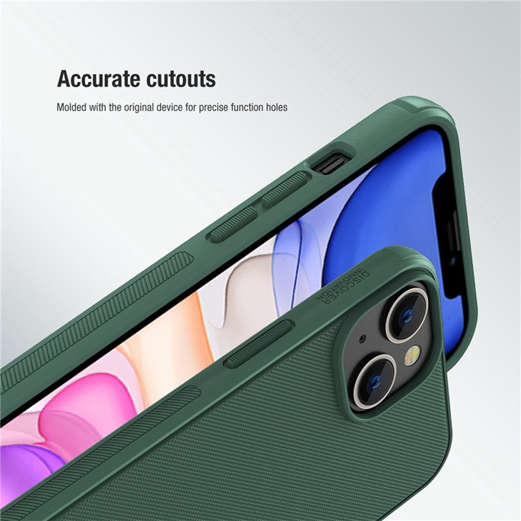 NILLKIN-Super-Frosted-Shield-Pro-Shockproof-Phone-Case-for-iPhone-14-/-iPhone-13,-PC-+-TPU-Matte-Surface-Anti-drop-Back-Cover---Green