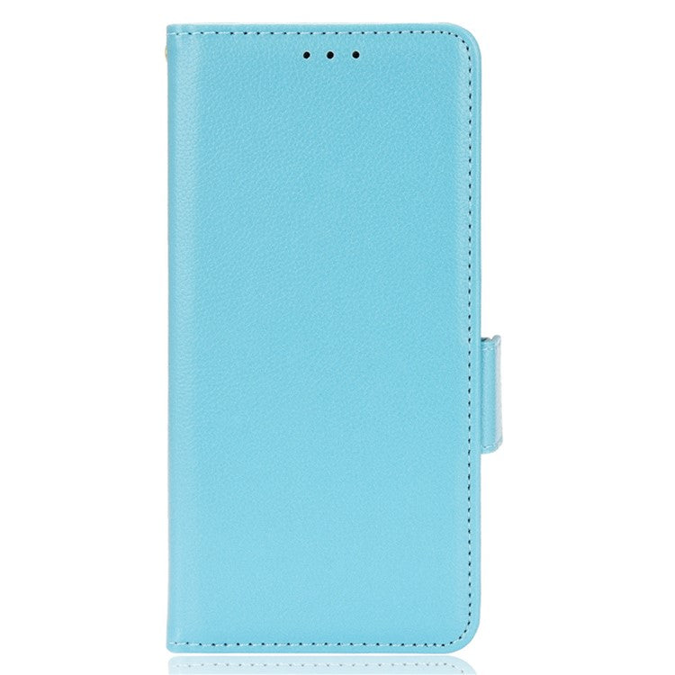 For  vivo X80 Pro 5G Protective Phone Case Litchi Texture Wallet Stand Function PU Leather Anti-wear Magnetic Cover - Baby Blue