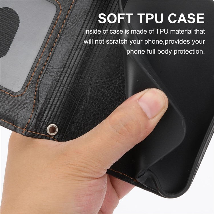 For Google Pixel 7 5G Stand Wallet PU Leather + TPU Phone Case Zipper Pocket Magnetic Closing Shell with Long  /  Short Straps - Black