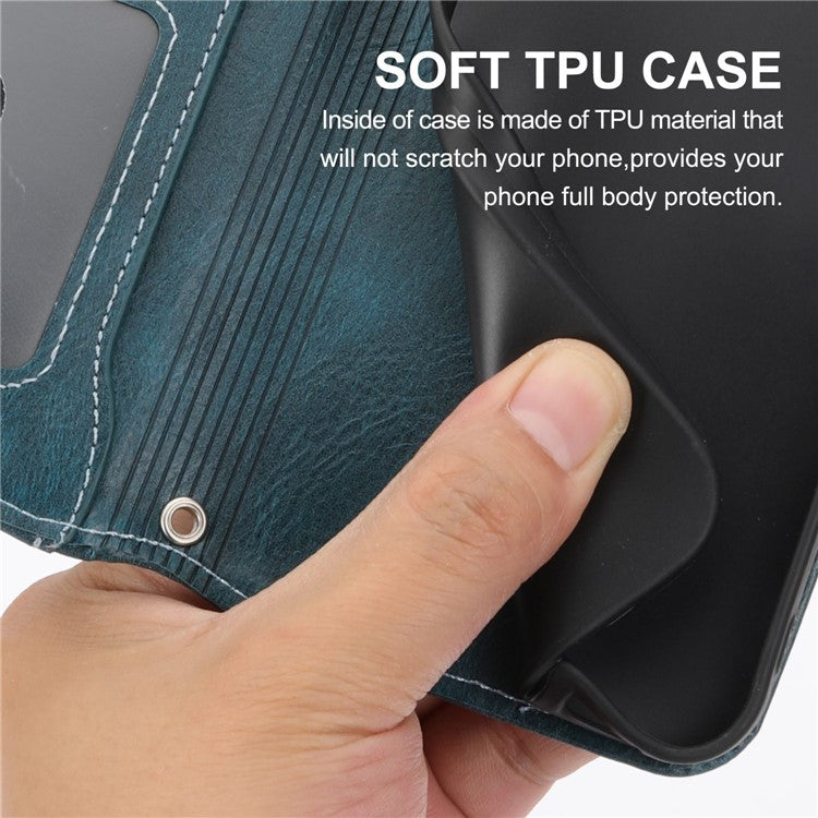 For Google Pixel 7 5G Stand Wallet PU Leather + TPU Phone Case Zipper Pocket Magnetic Closing Shell with Long  /  Short Straps - Green