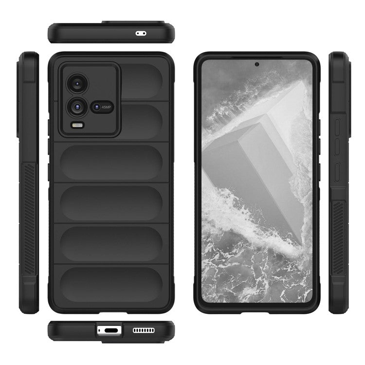 For vivo iQOO 10 5G Rugged Back Drop Protection TPU Case Precise Cutout Anti-Scratch Phone Cover - Black