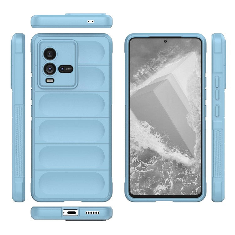 For vivo iQOO 10 5G Rugged Back Drop Protection TPU Case Precise Cutout Anti-Scratch Phone Cover - Baby Blue