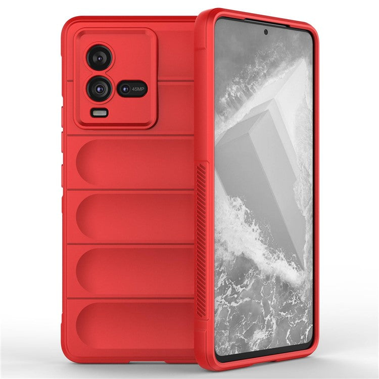 For vivo iQOO 10 5G Rugged Back Drop Protection TPU Case Precise Cutout Anti-Scratch Phone Cover - Red