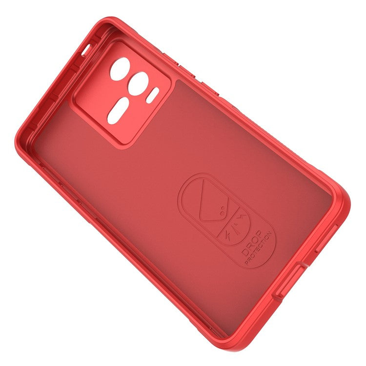 For vivo iQOO 10 5G Rugged Back Drop Protection TPU Case Precise Cutout Anti-Scratch Phone Cover - Red