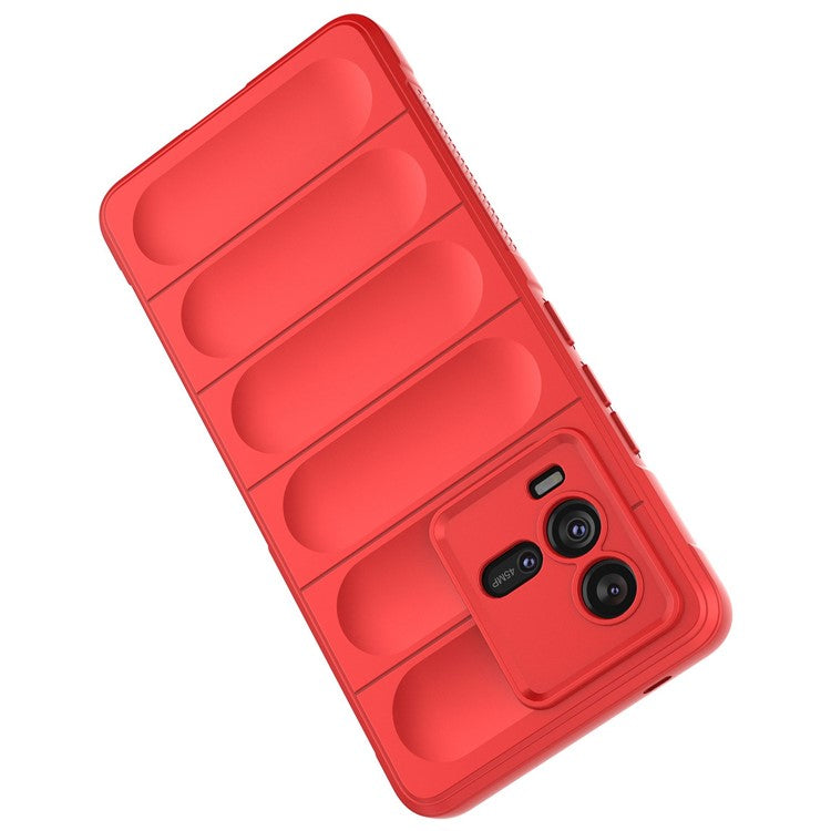 For vivo iQOO 10 5G Rugged Back Drop Protection TPU Case Precise Cutout Anti-Scratch Phone Cover - Red