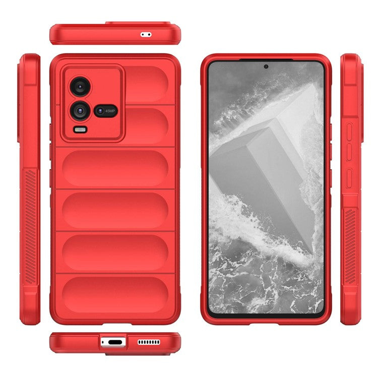 For vivo iQOO 10 5G Rugged Back Drop Protection TPU Case Precise Cutout Anti-Scratch Phone Cover - Red