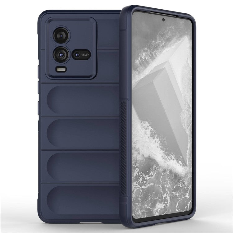 For vivo iQOO 10 5G Rugged Back Drop Protection TPU Case Precise Cutout Anti-Scratch Phone Cover - Dark Blue