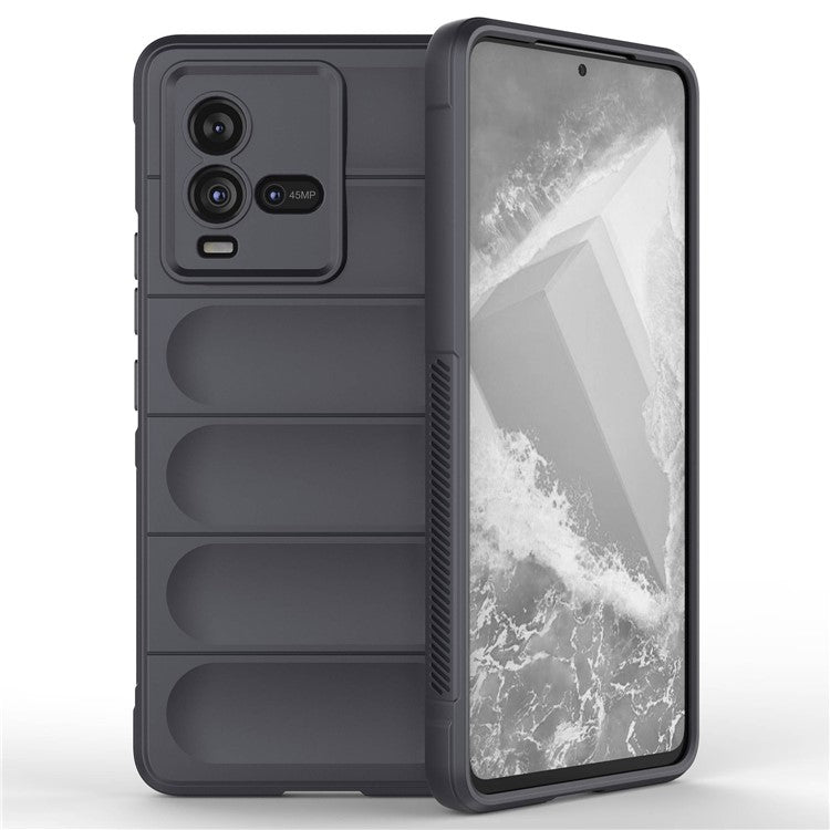 For vivo iQOO 10 5G Rugged Back Drop Protection TPU Case Precise Cutout Anti-Scratch Phone Cover - Dark Grey